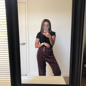 J.O.A. satin striped pants